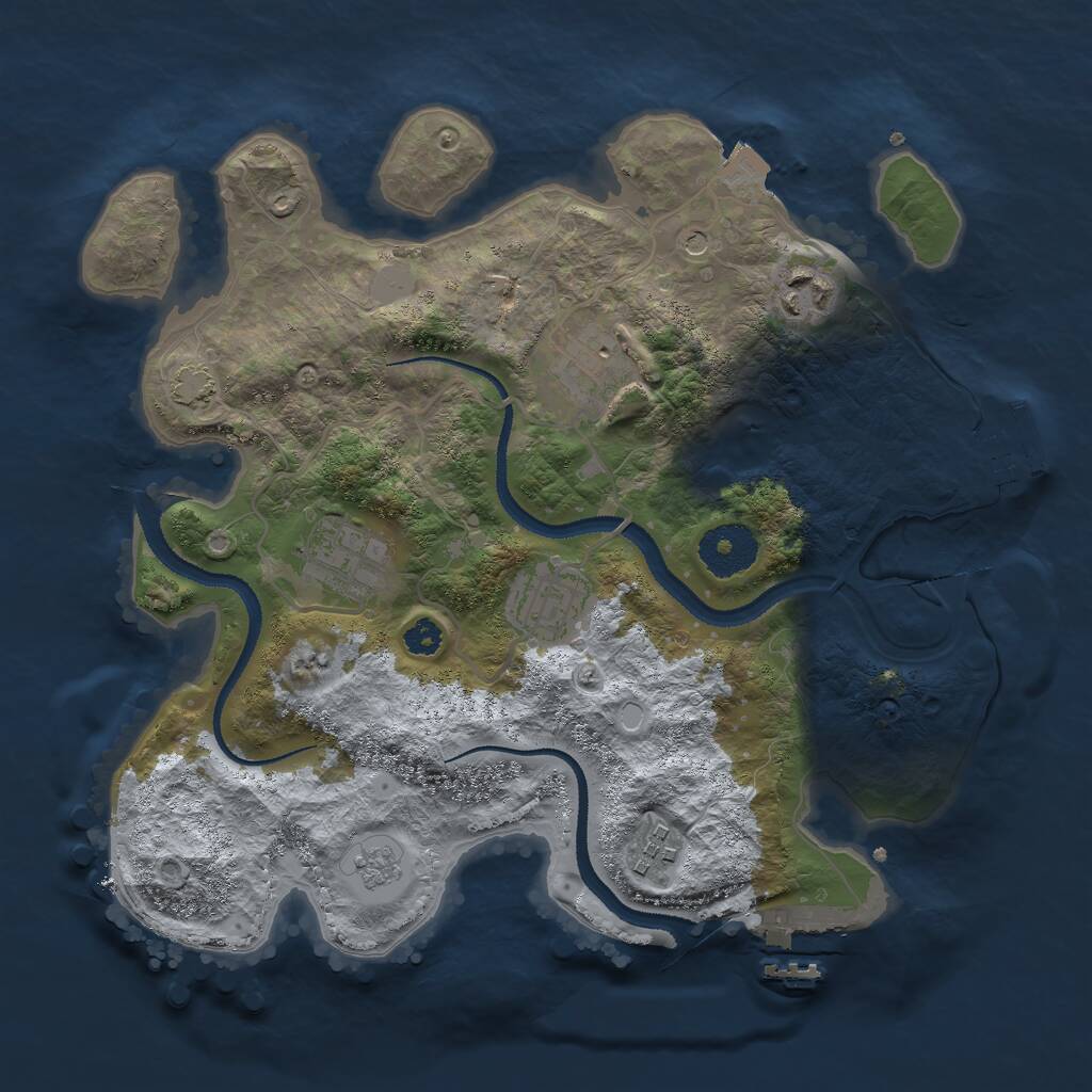 Rust Map: Procedural Map, Size: 3000, Seed: 1795765842, 11 Monuments