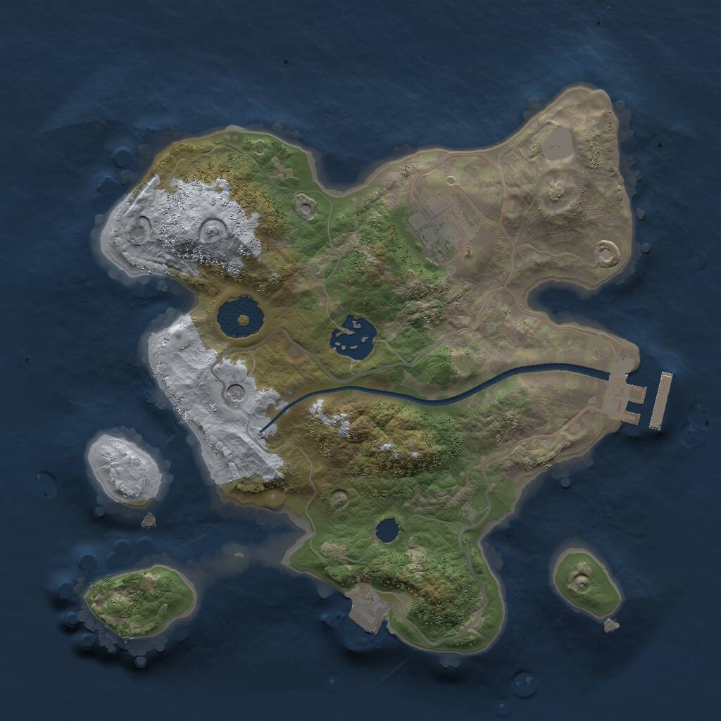 Rust Map: Procedural Map, Size: 2500, Seed: 114631963, 5 Monuments