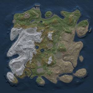 Thumbnail Rust Map: Procedural Map, Size: 3800, Seed: 2014101994, 16 Monuments