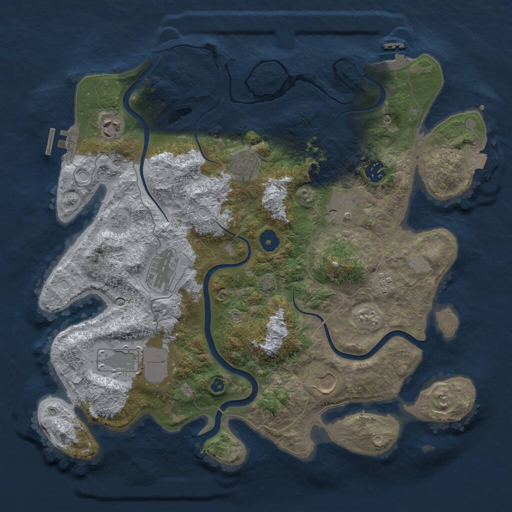 Rust Map: Procedural Map, Size: 3800, Seed: 2014101994, 14 Monuments