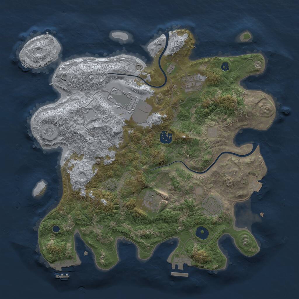 Rust Map: Procedural Map, Size: 3500, Seed: 230602718, 11 Monuments