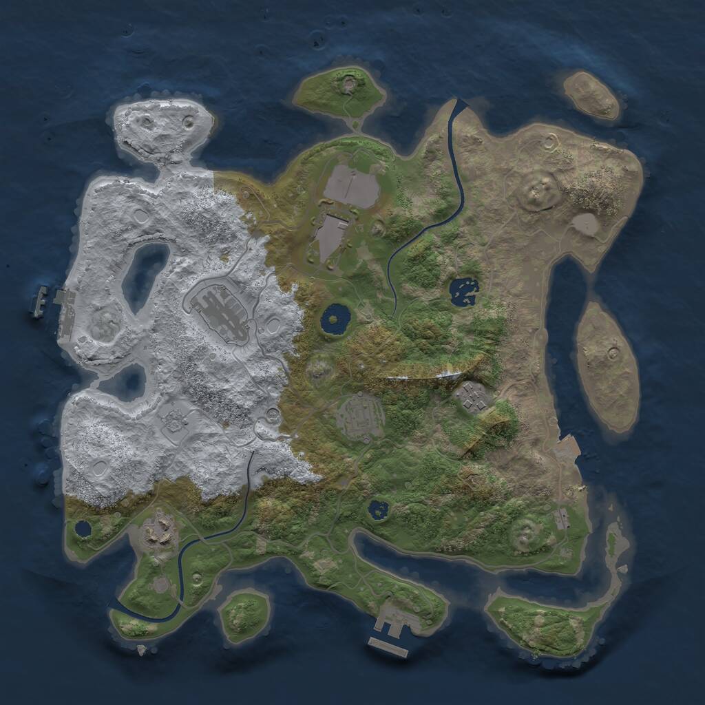Rust Map: Procedural Map, Size: 3500, Seed: 2022084400, 11 Monuments