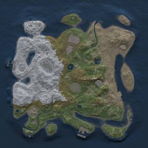 Thumbnail Rust Map: Procedural Map, Size: 3500, Seed: 2022084400, 11 Monuments