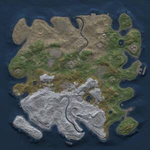 Thumbnail Rust Map: Procedural Map, Size: 3750, Seed: 1307697618, 16 Monuments