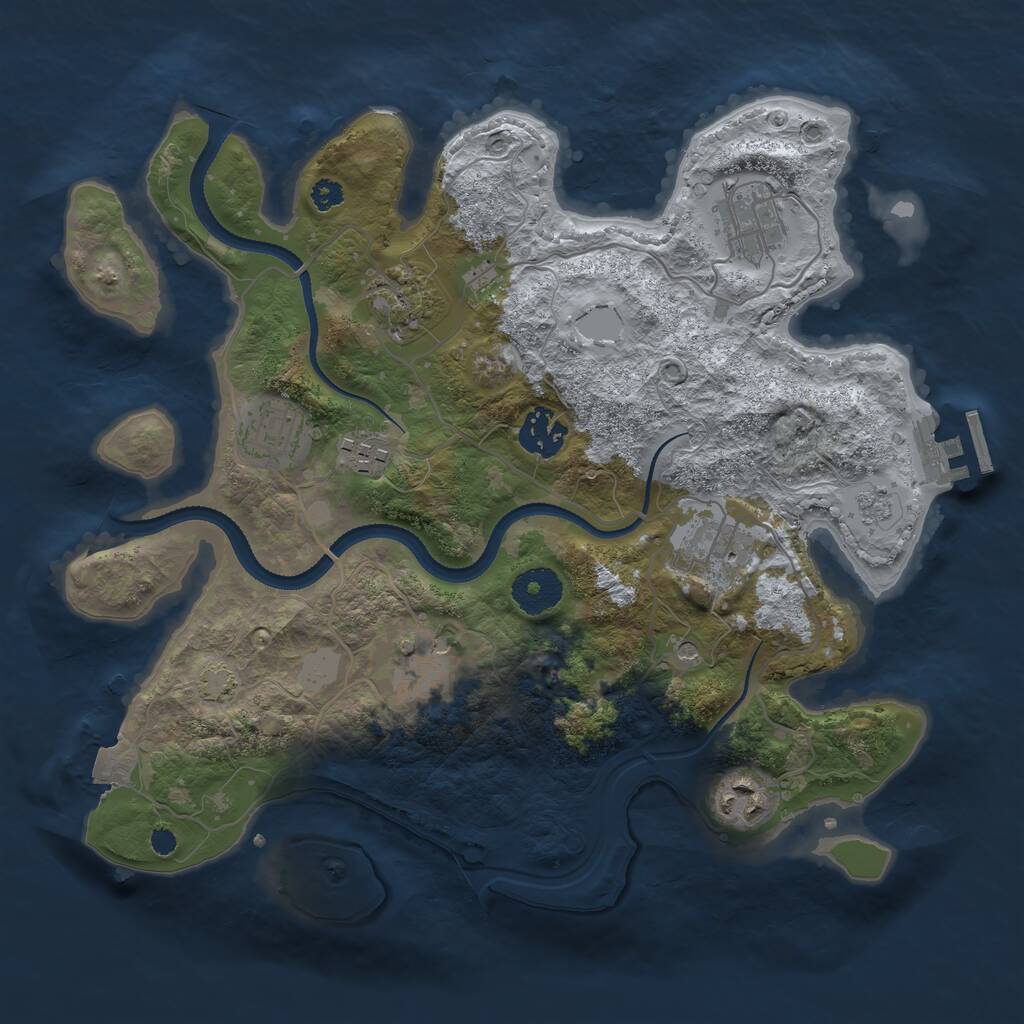 Rust Map: Procedural Map, Size: 3250, Seed: 1397357845, 13 Monuments