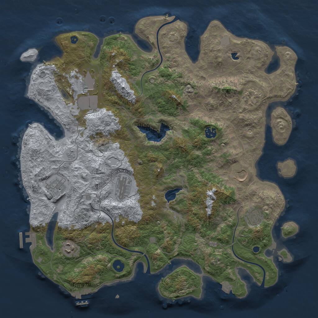 Rust Map: Procedural Map, Size: 4100, Seed: 948034039, 15 Monuments