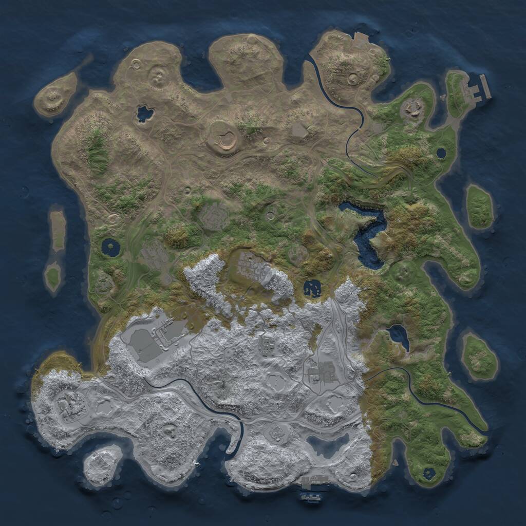 Rust Map: Procedural Map, Size: 4250, Seed: 561901, 16 Monuments