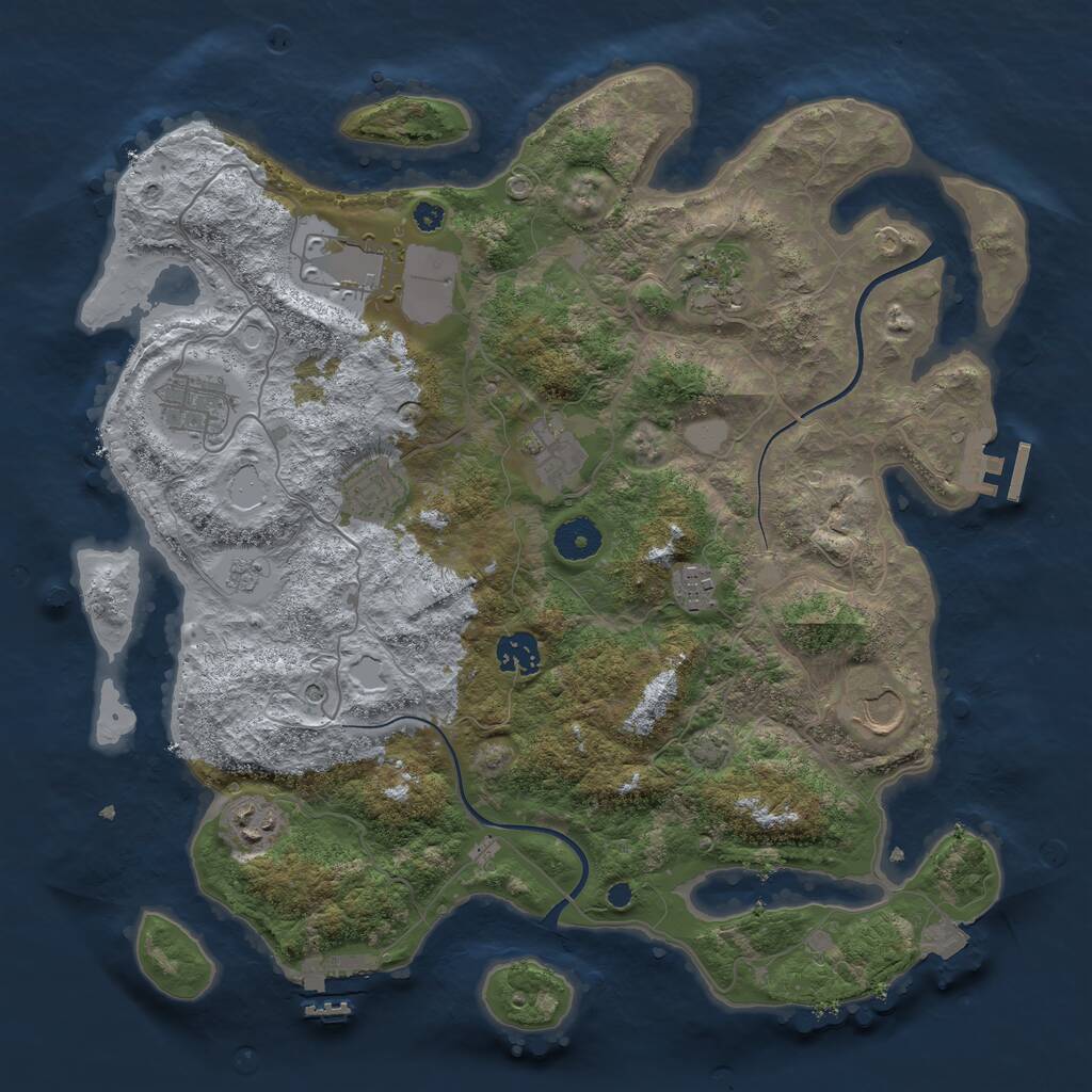 Rust Map: Procedural Map, Size: 3700, Seed: 9944771, 15 Monuments