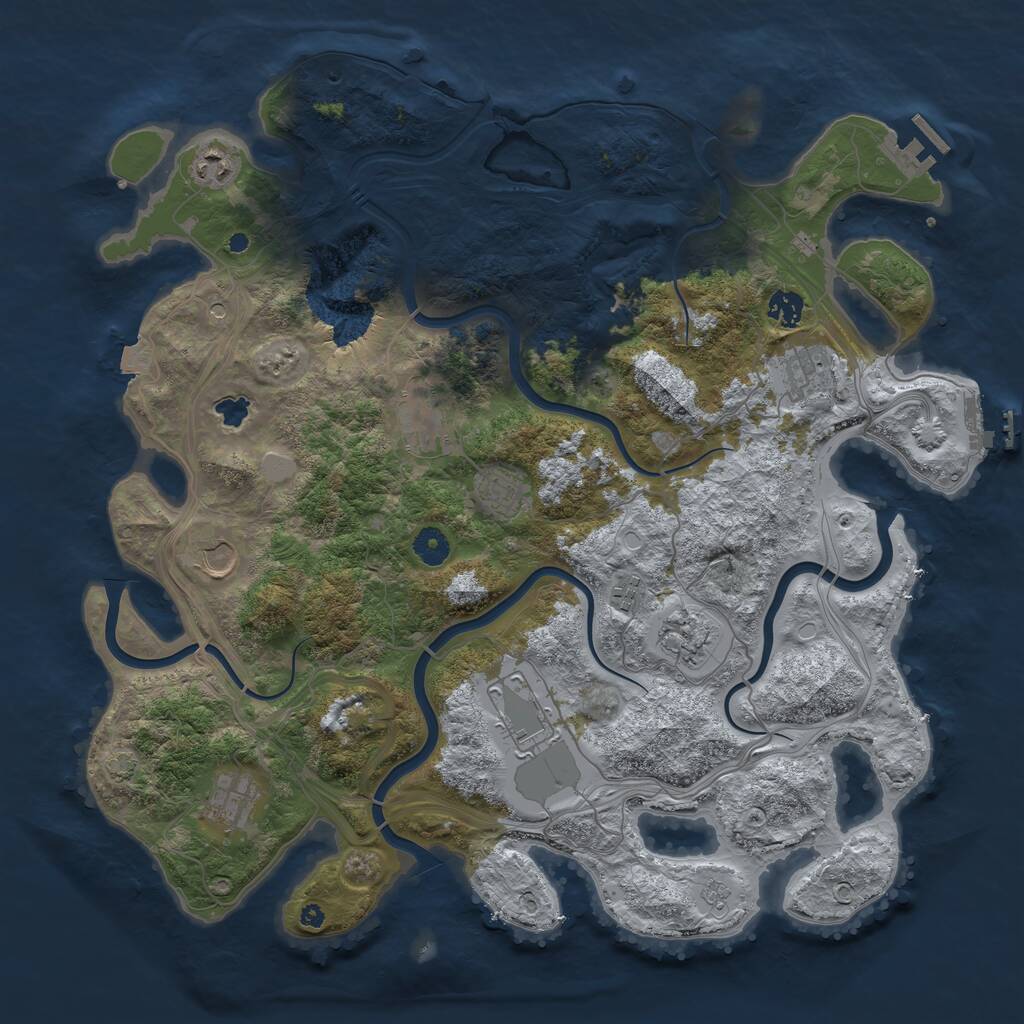 Rust Map: Procedural Map, Size: 4250, Seed: 610749, 16 Monuments