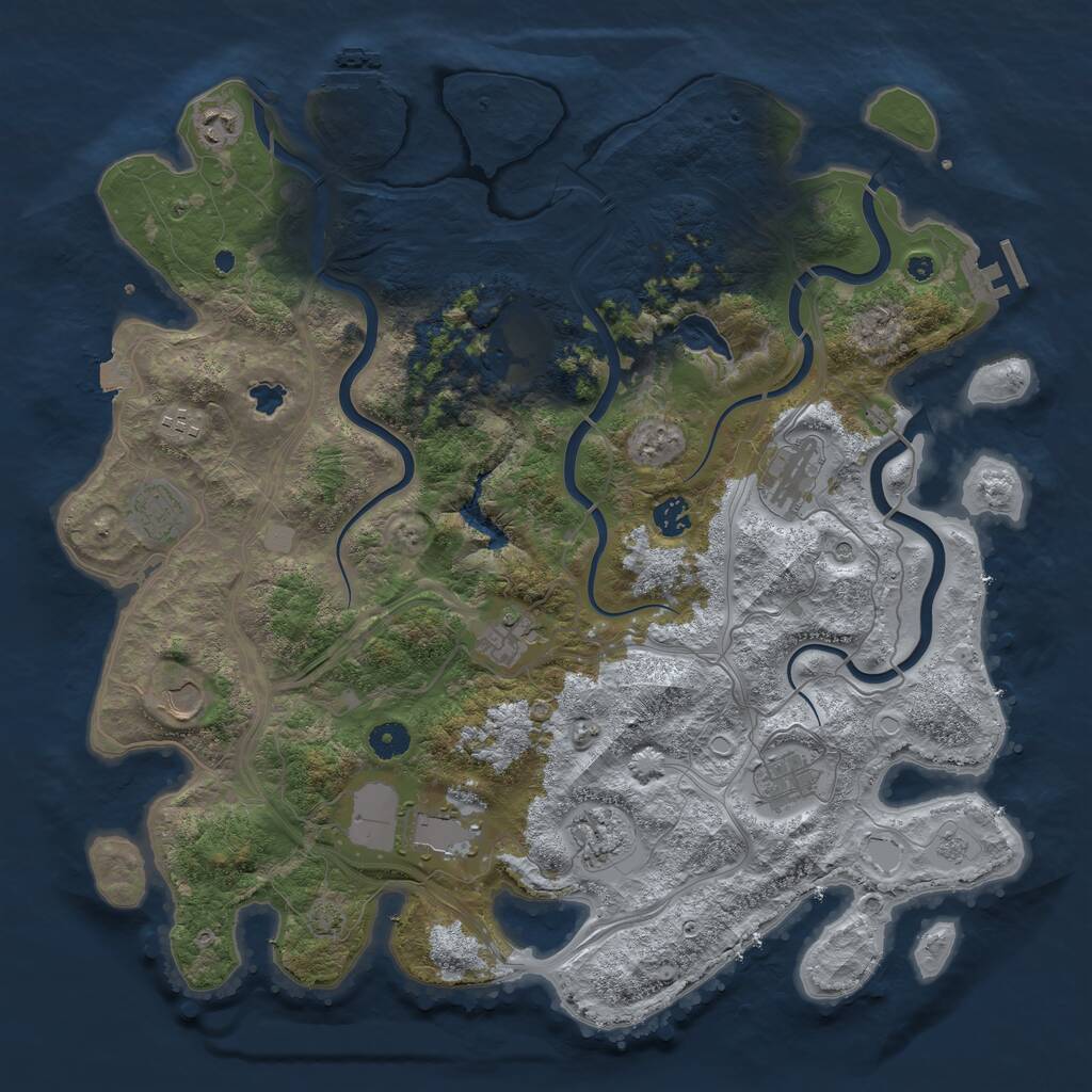 Rust Map: Procedural Map, Size: 4300, Seed: 219162, 17 Monuments