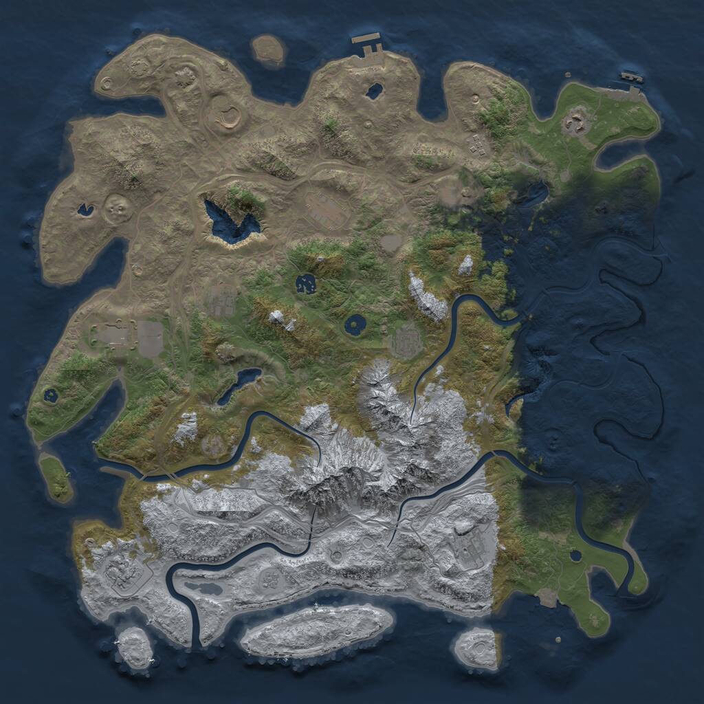 Rust Map: Procedural Map, Size: 5000, Seed: 50017, 17 Monuments