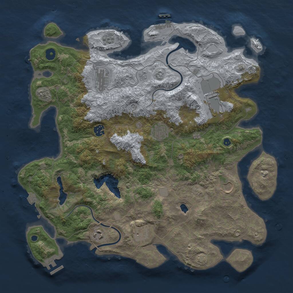 Rust Map: Procedural Map, Size: 4000, Seed: 658390730, 14 Monuments