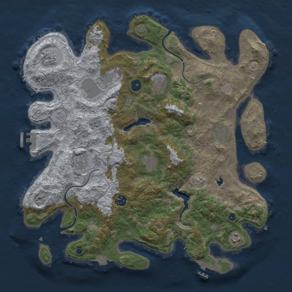 Rust Map: Procedural Map, Size: 4000, Seed: 528701174, 15 Monuments
