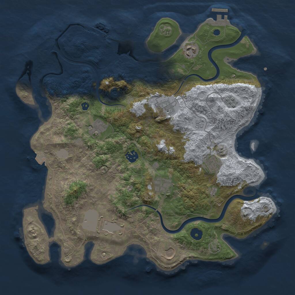 Rust Map: Procedural Map, Size: 3700, Seed: 998138, 15 Monuments