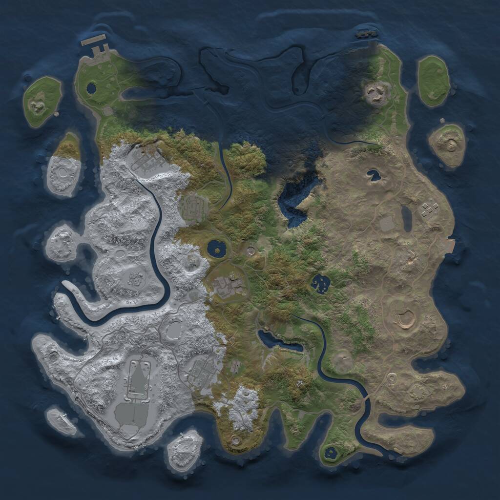 Rust Map: Procedural Map, Size: 4000, Seed: 556146953, 15 Monuments