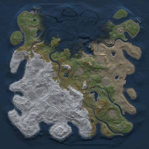 Thumbnail Rust Map: Procedural Map, Size: 4500, Seed: 1619095392, 16 Monuments