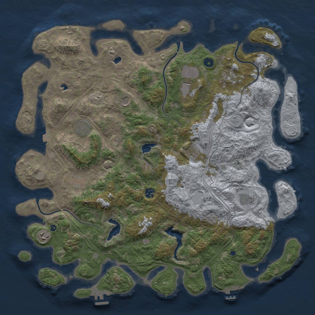 Rust Map: Procedural Map, Size: 4800, Seed: 1818471523, 16 Monuments