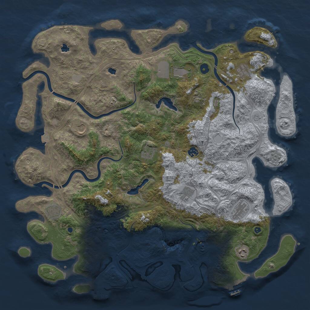 Rust Map: Procedural Map, Size: 4800, Seed: 1818471523, 17 Monuments