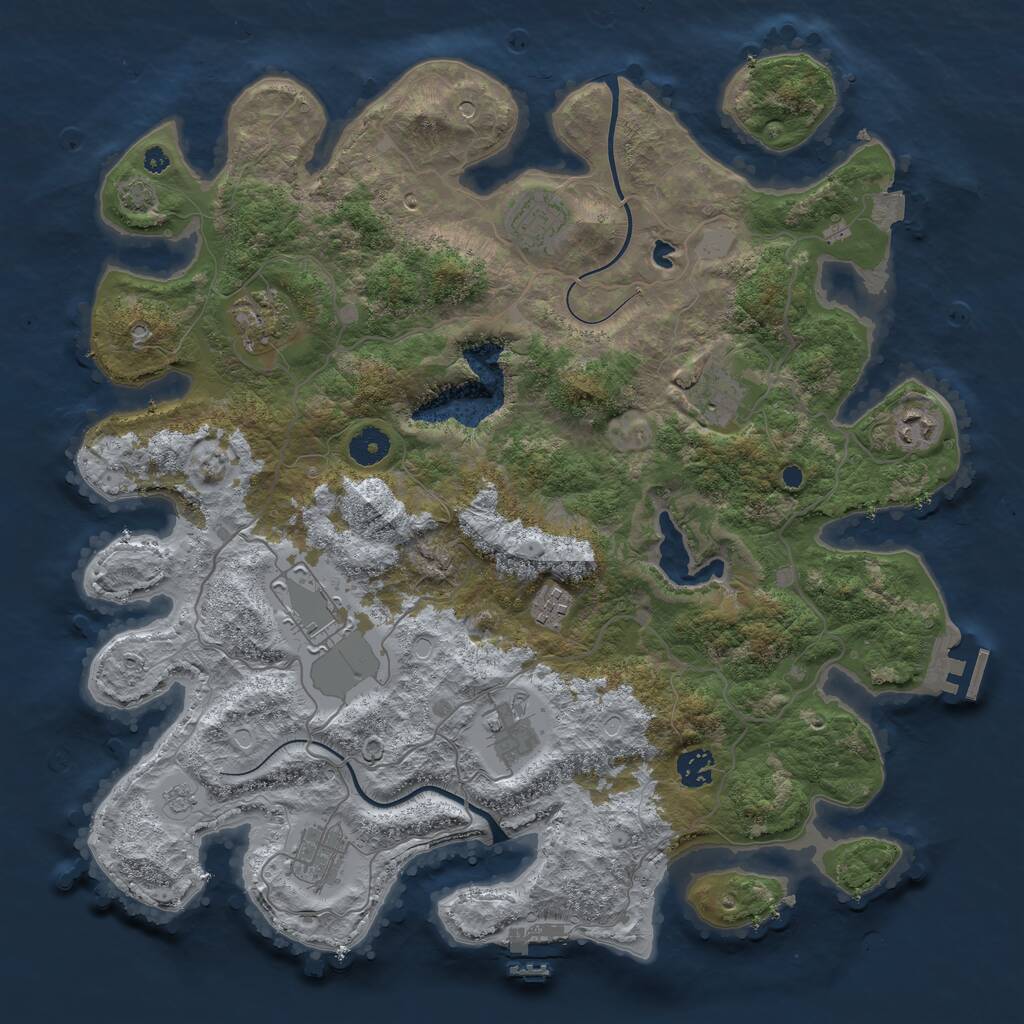 Rust Map: Procedural Map, Size: 4000, Seed: 487282011, 15 Monuments
