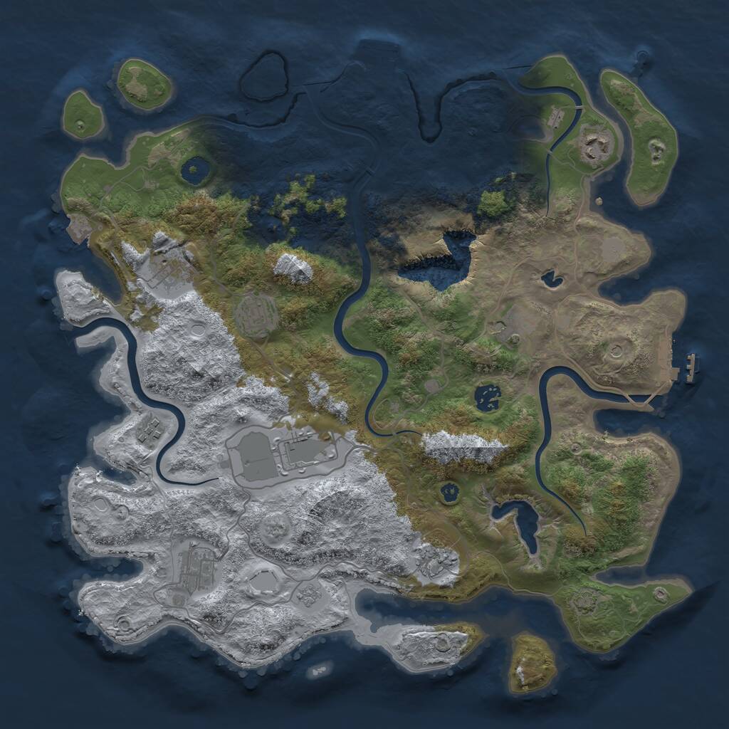 Rust Map: Procedural Map, Size: 4000, Seed: 1742799302, 15 Monuments