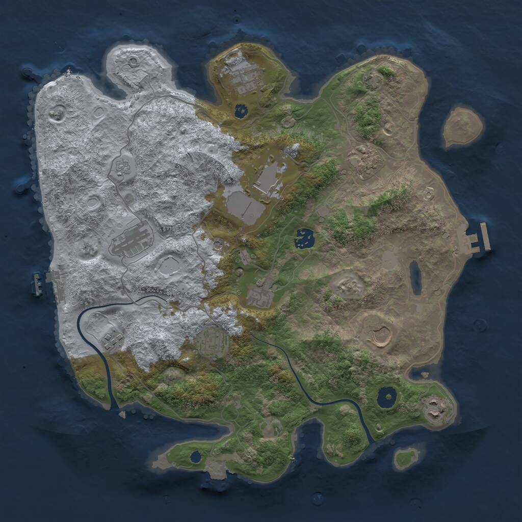 Rust Map: Procedural Map, Size: 3750, Seed: 342152002, 16 Monuments