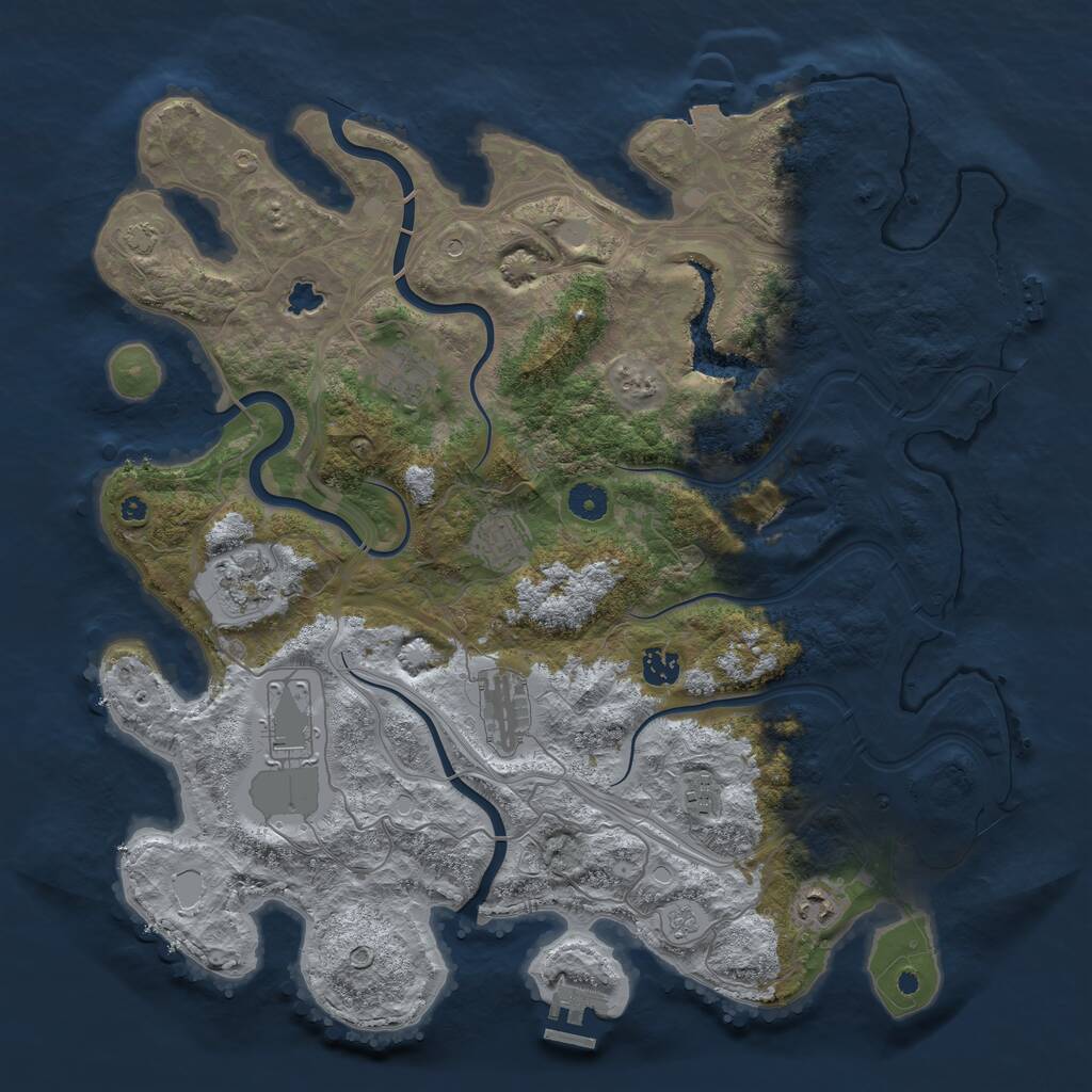 Rust Map: Procedural Map, Size: 4250, Seed: 1283828105, 14 Monuments