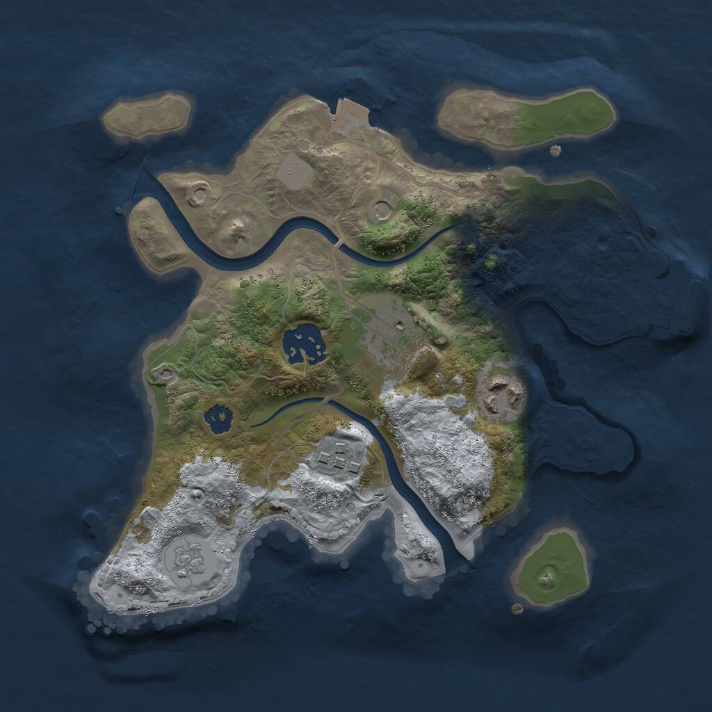 Rust Map: Procedural Map, Size: 2500, Seed: 515524298, 8 Monuments