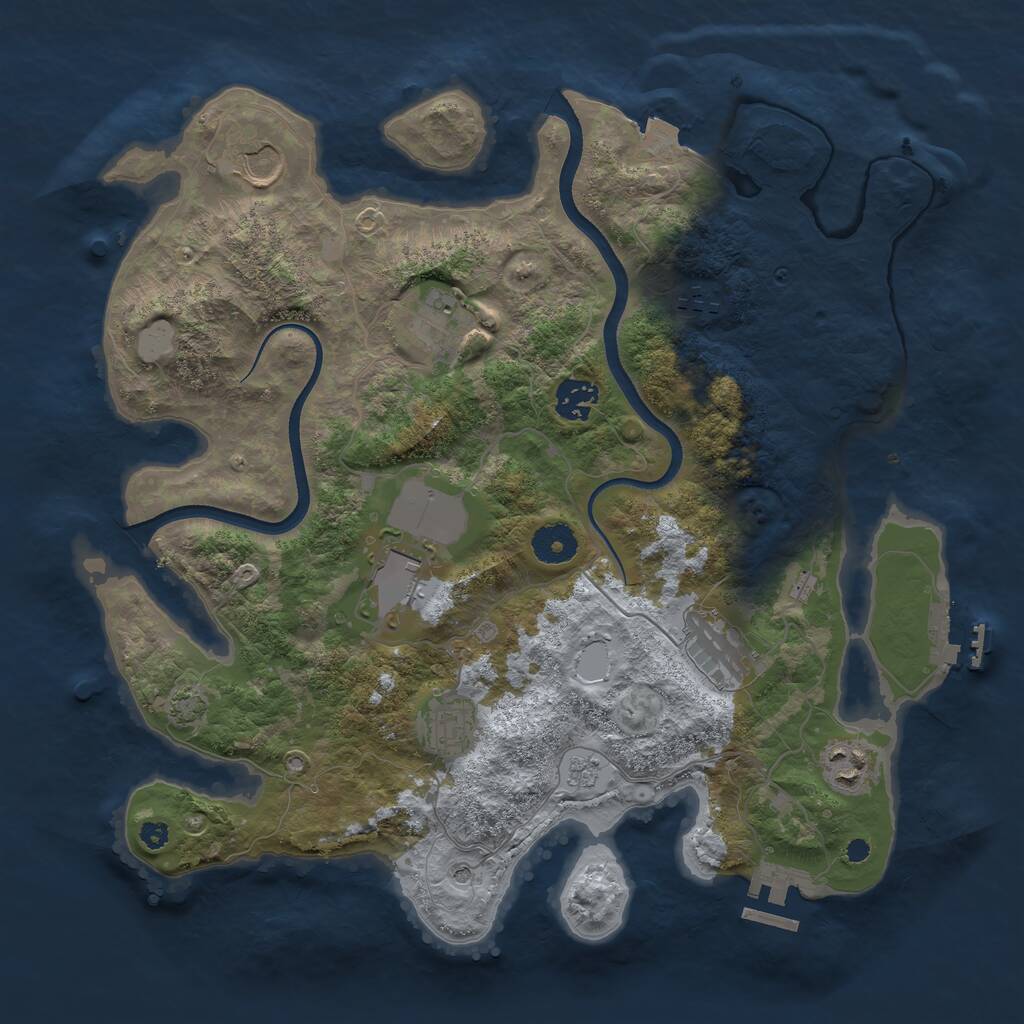 Rust Map: Procedural Map, Size: 3600, Seed: 13225, 14 Monuments