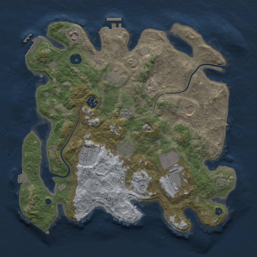 Rust Map: Procedural Map, Size: 3500, Seed: 14531267, 14 Monuments