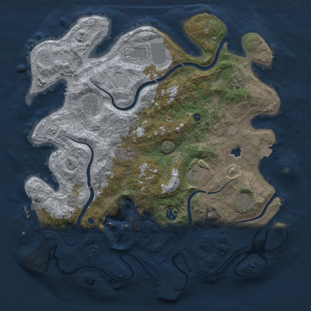 Rust Map: Procedural Map, Size: 4000, Seed: 1270605016, 14 Monuments