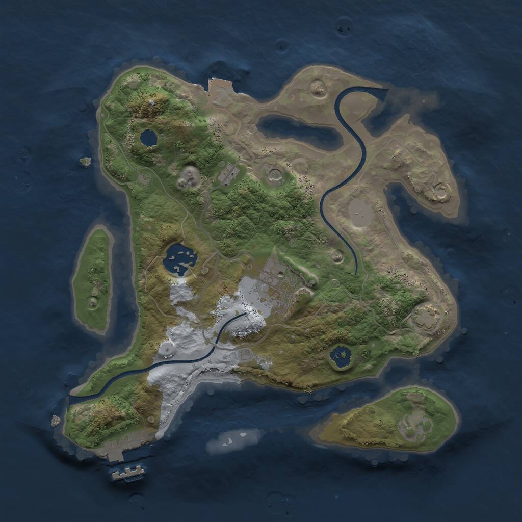 Rust Map: Procedural Map, Size: 2500, Seed: 43695, 6 Monuments