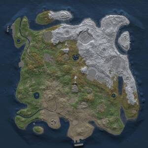 Thumbnail Rust Map: Procedural Map, Size: 3500, Seed: 430660915, 15 Monuments