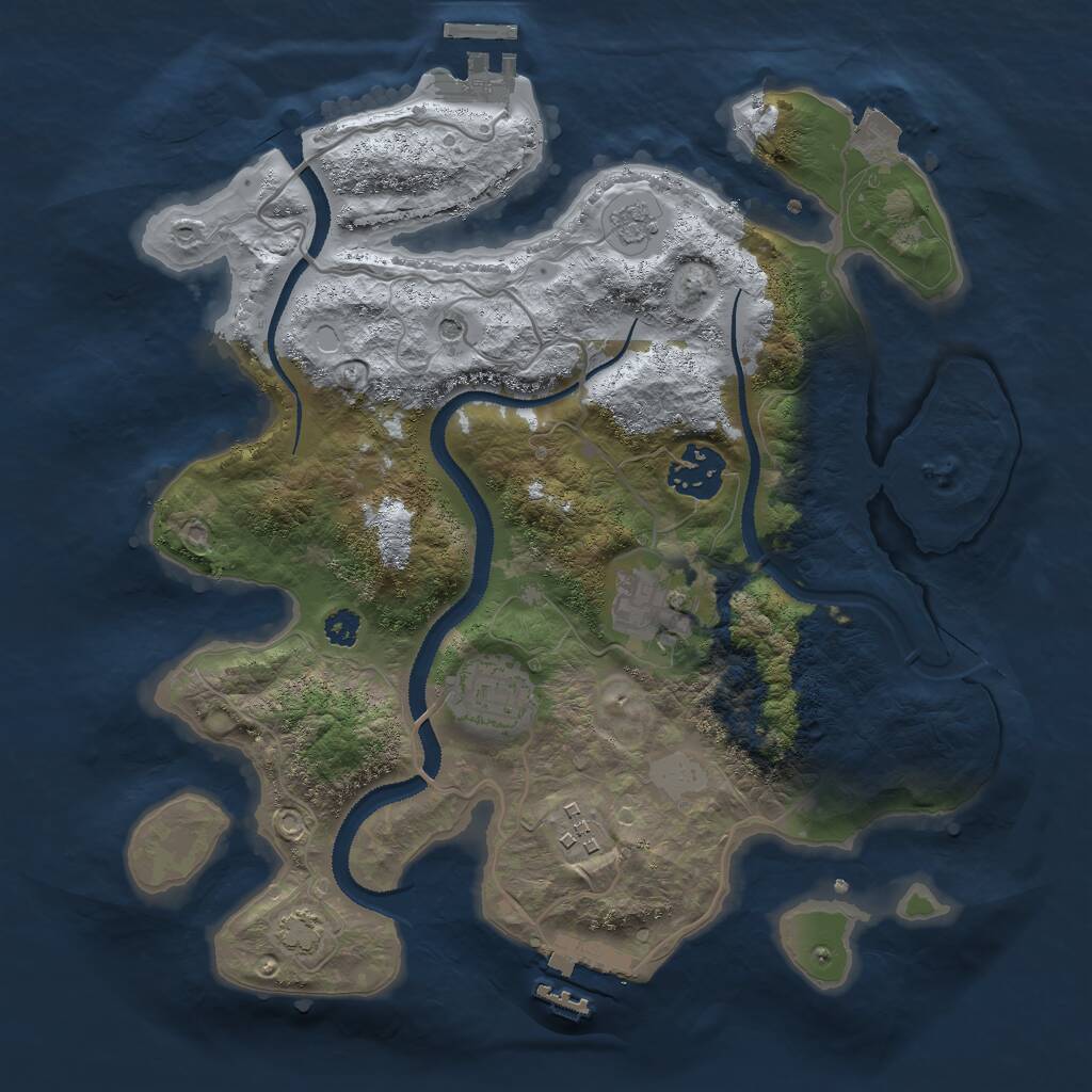 Rust Map: Procedural Map, Size: 3000, Seed: 148720028, 10 Monuments