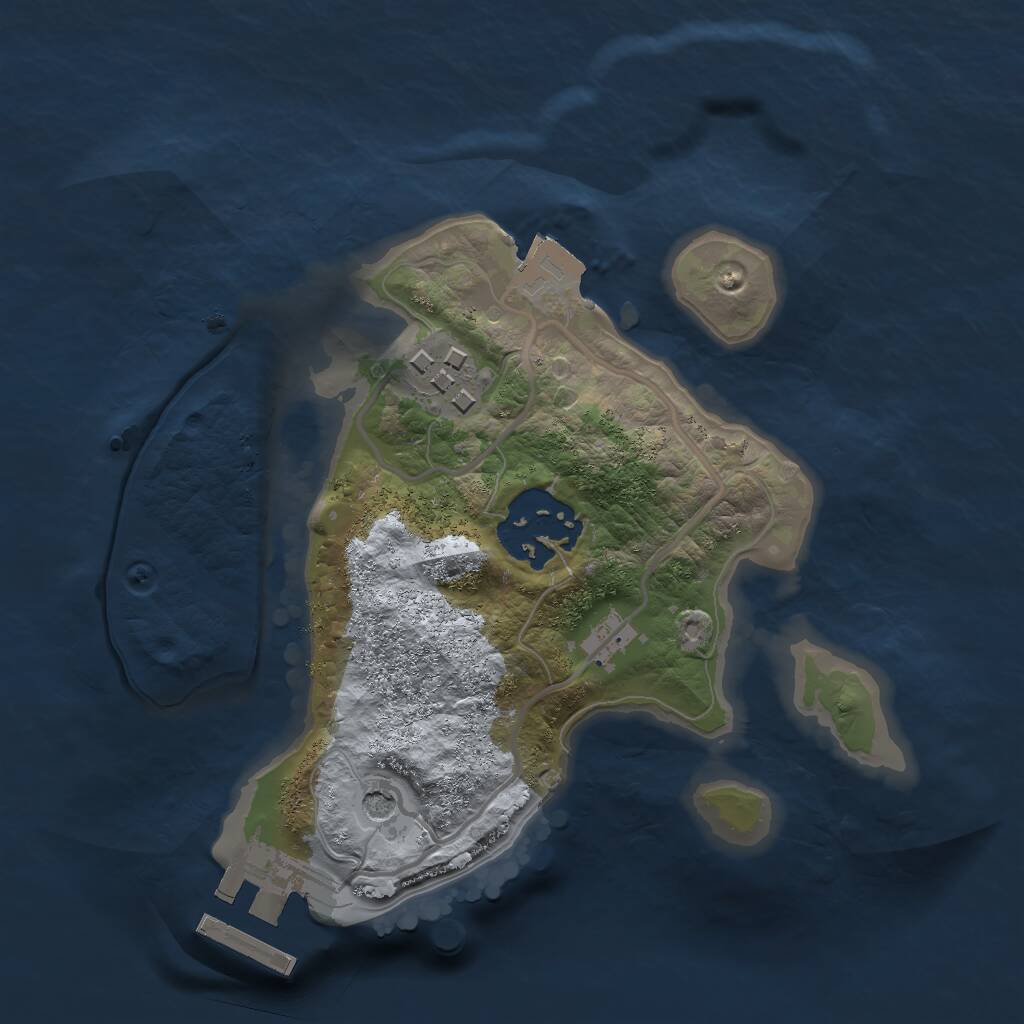 Rust Map: Procedural Map, Size: 2000, Seed: 1880832917, 5 Monuments