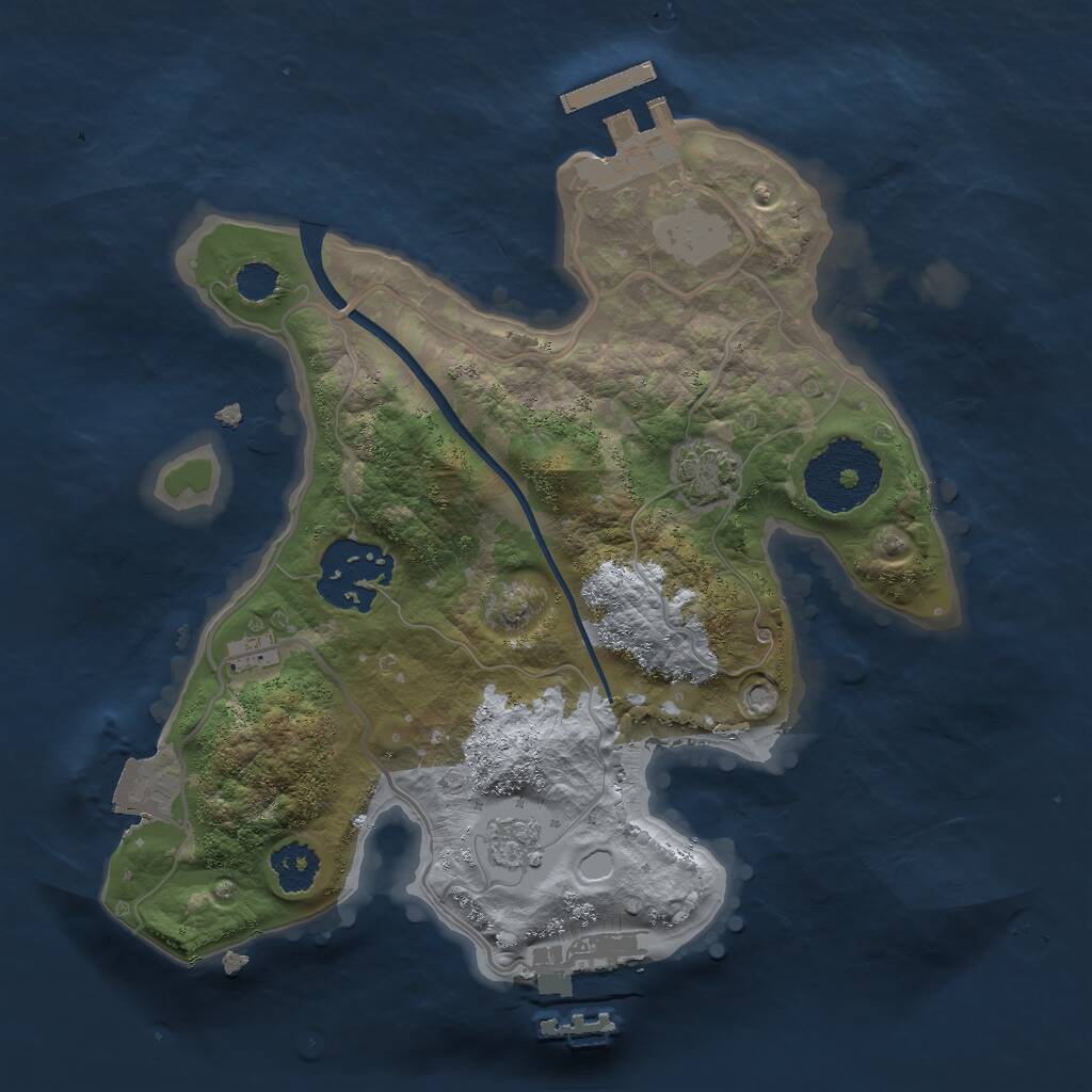 Rust Map: Procedural Map, Size: 2250, Seed: 2105120909, 6 Monuments