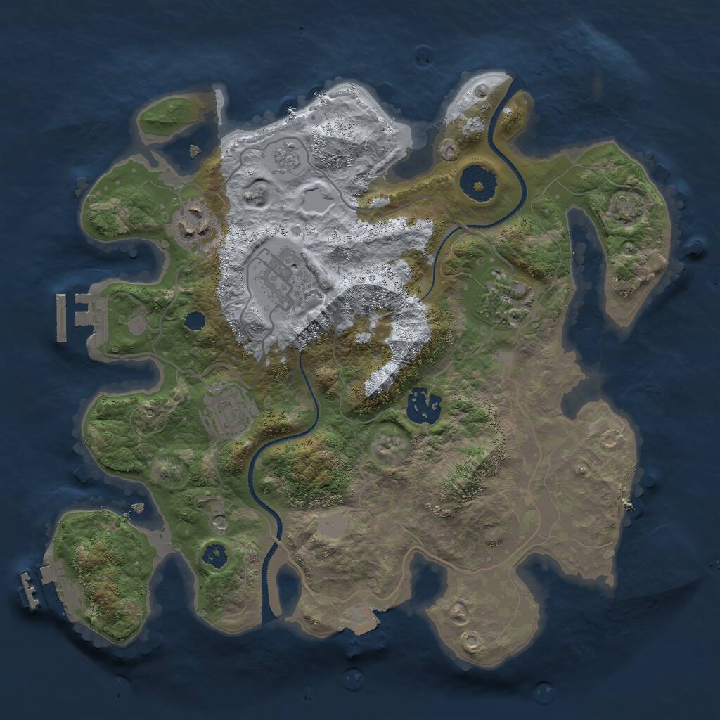 Rust Map: Procedural Map, Size: 3000, Seed: 927187, 11 Monuments