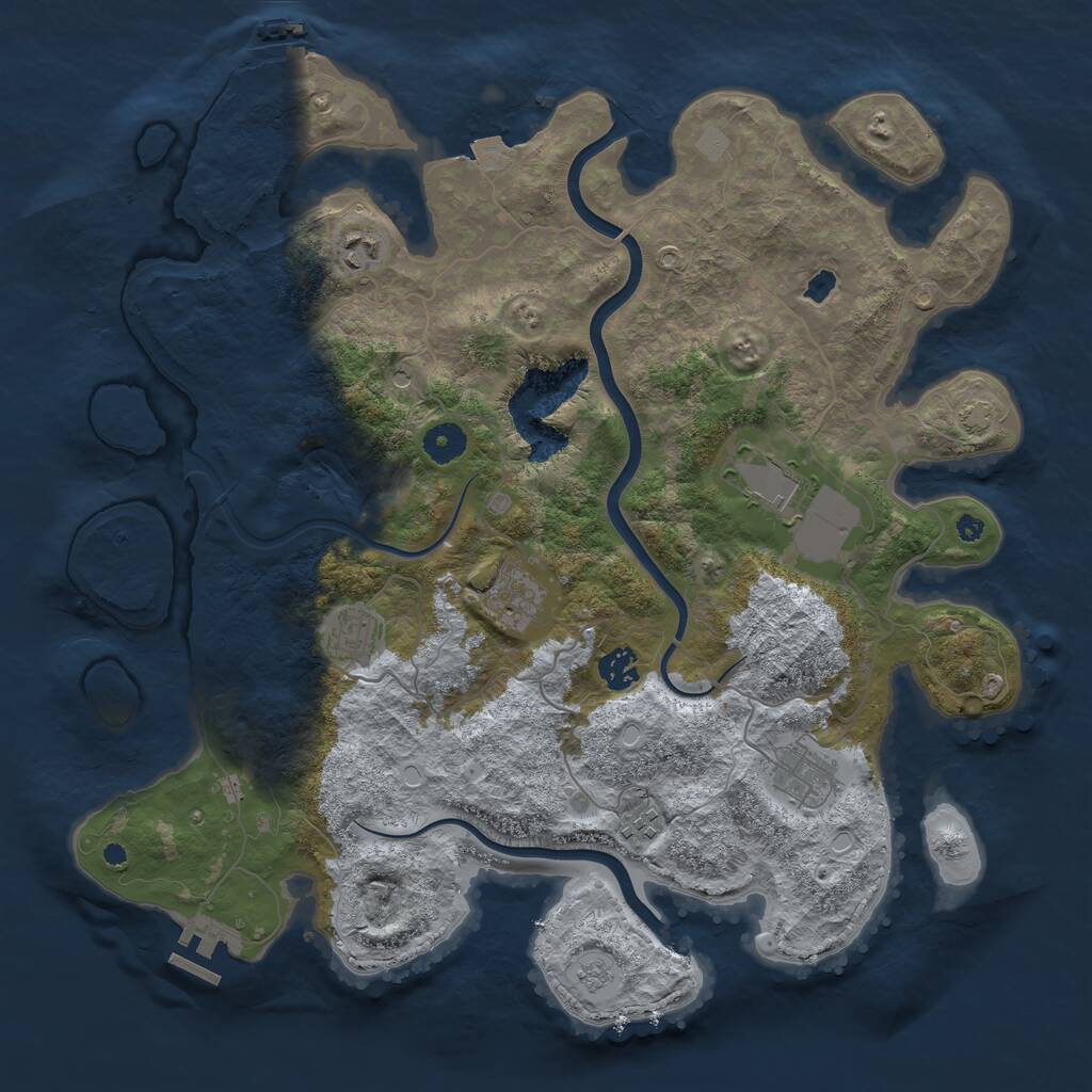Rust Map: Procedural Map, Size: 4000, Seed: 17249495, 13 Monuments