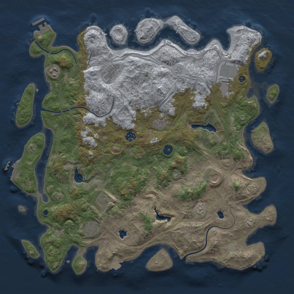 Rust Map: Procedural Map, Size: 4500, Seed: 1999215922, 15 Monuments