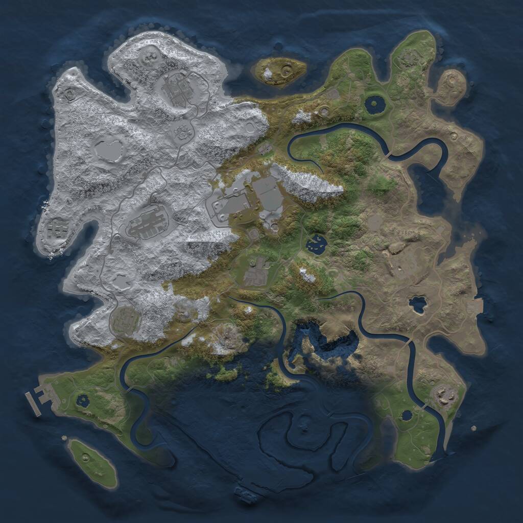 Rust Map: Procedural Map, Size: 4000, Seed: 96176592, 15 Monuments