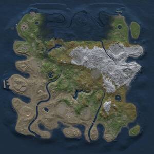 Thumbnail Rust Map: Procedural Map, Size: 4000, Seed: 1188754435, 16 Monuments