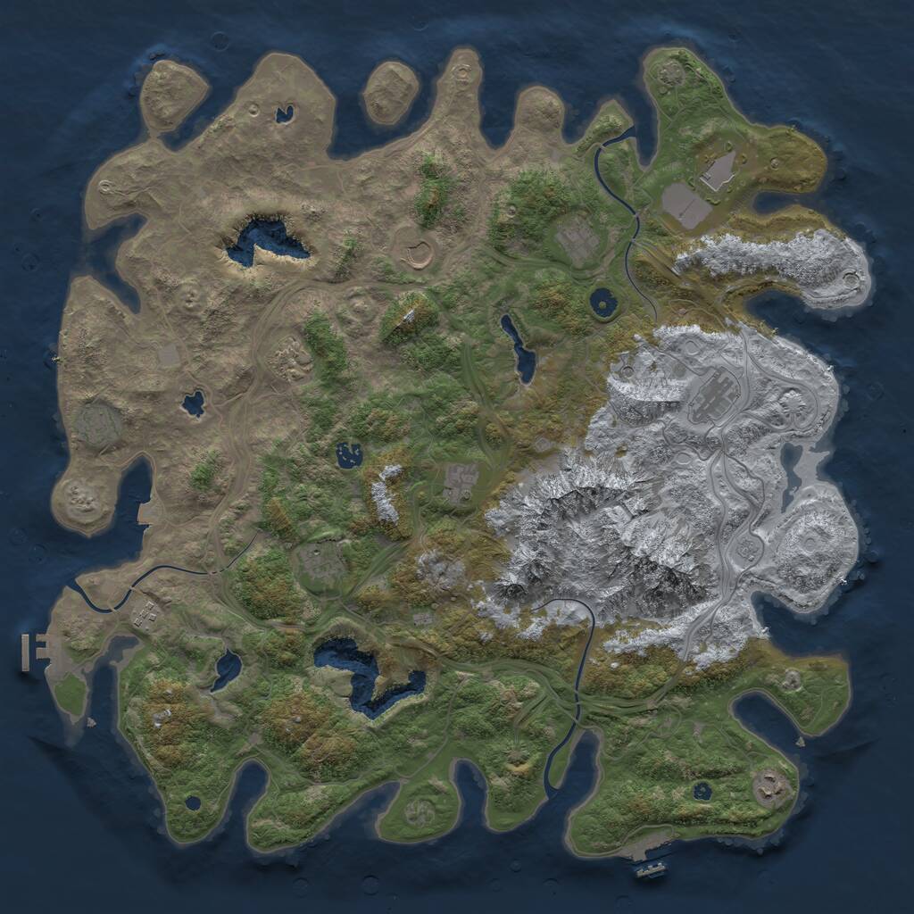 Rust Map: Procedural Map, Size: 5000, Seed: 430430, 17 Monuments