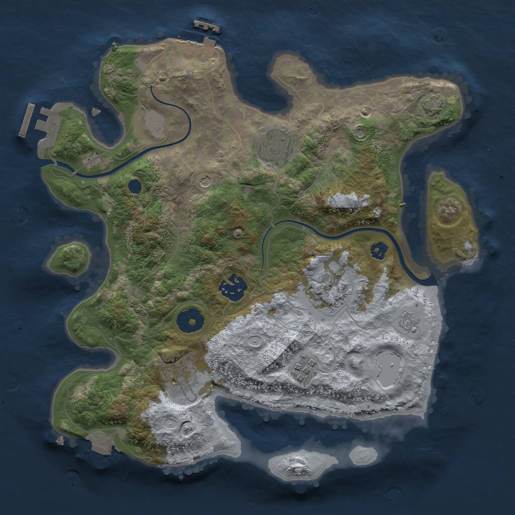 Rust Map: Procedural Map, Size: 3000, Seed: 551296240, 11 Monuments