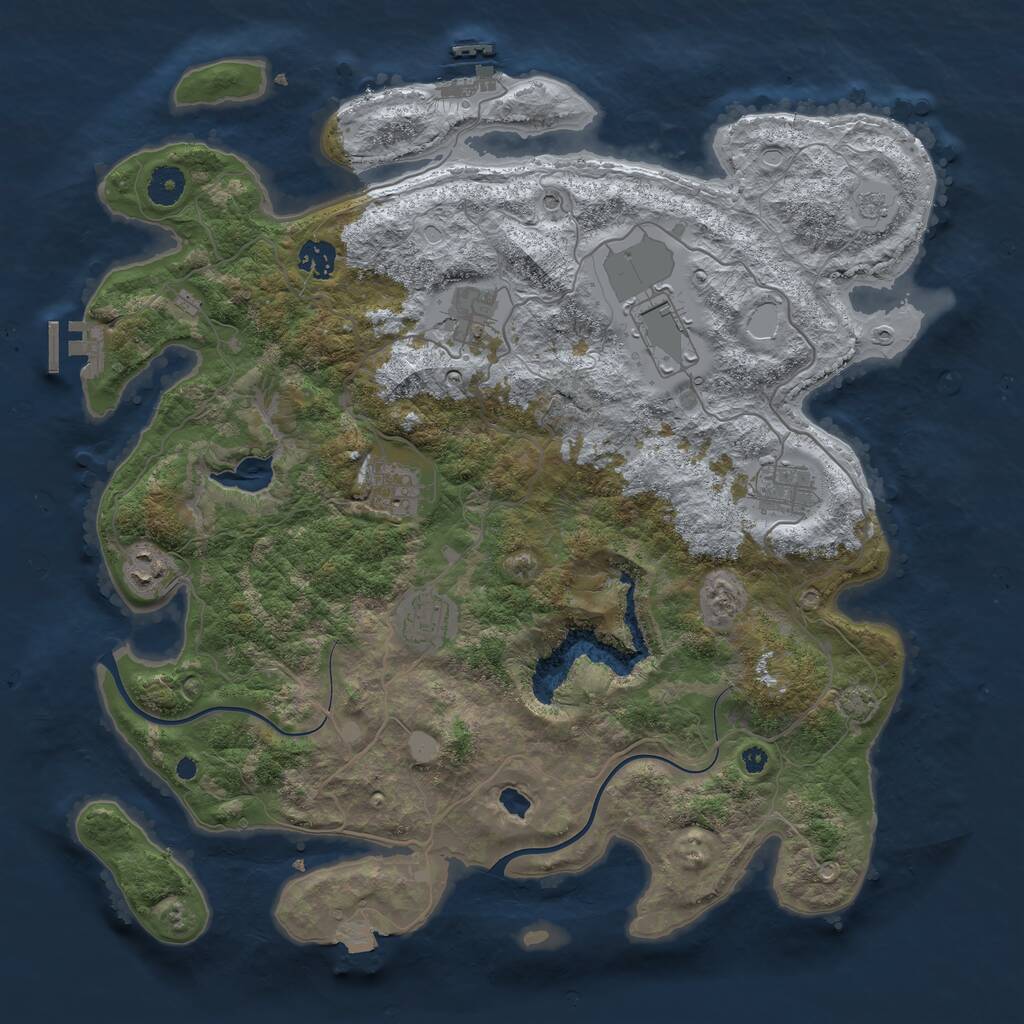 Rust Map: Procedural Map, Size: 4000, Seed: 982658, 13 Monuments