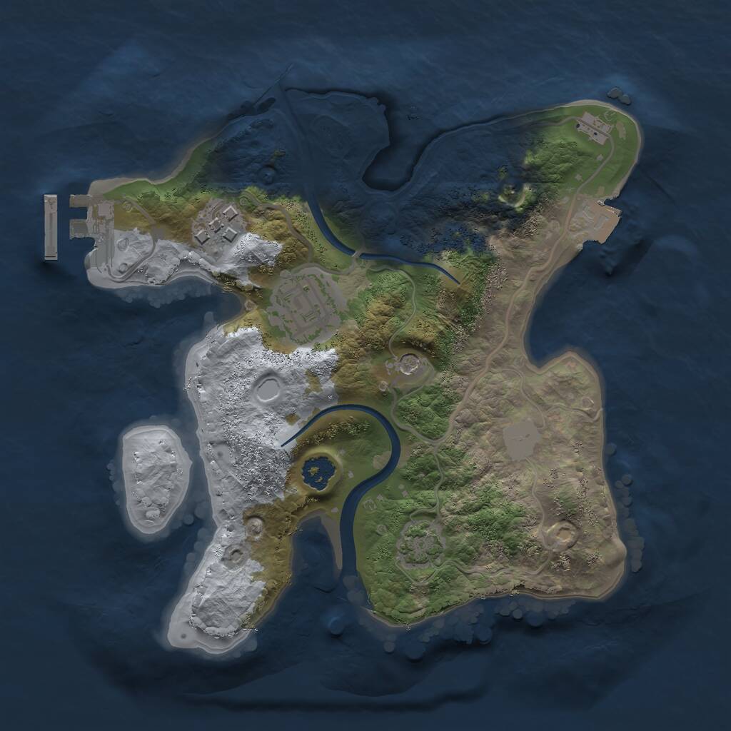 Rust Map: Procedural Map, Size: 2250, Seed: 17777, 6 Monuments