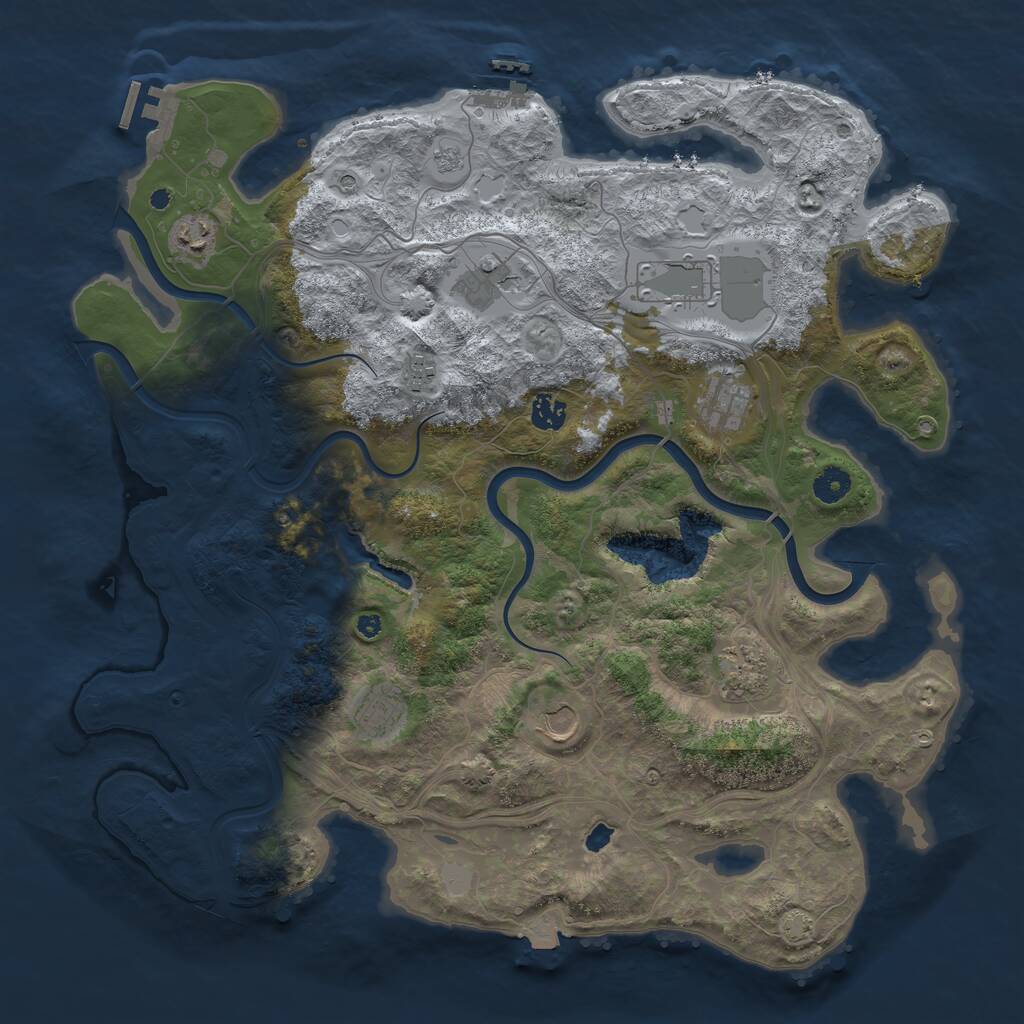 Rust Map: Procedural Map, Size: 4250, Seed: 20207, 15 Monuments