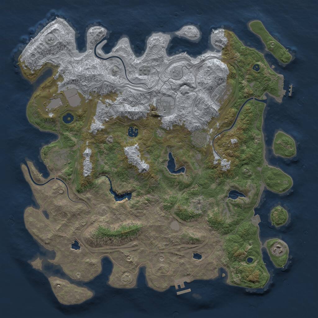 Rust Map: Procedural Map, Size: 4500, Seed: 101846564, 15 Monuments