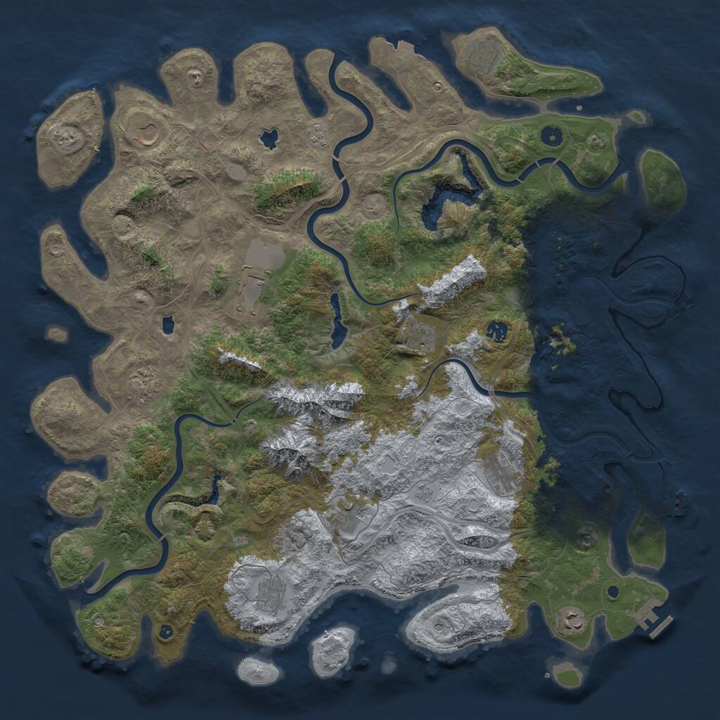 Rust Map: Procedural Map, Size: 5000, Seed: 1644853851, 17 Monuments