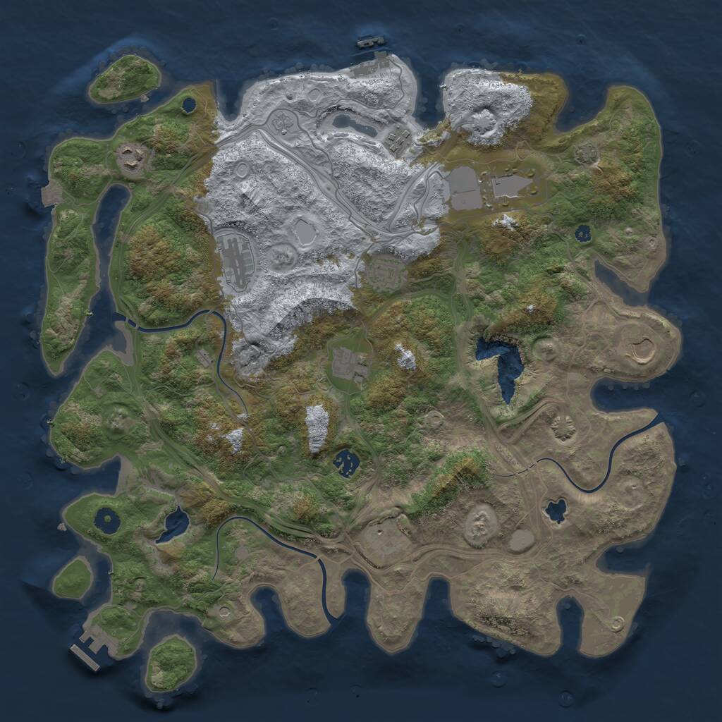 Rust Map: Procedural Map, Size: 4250, Seed: 2081721381, 15 Monuments