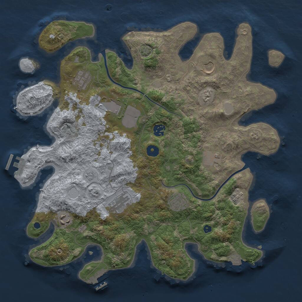 Rust Map: Procedural Map, Size: 3750, Seed: 1198610397, 15 Monuments