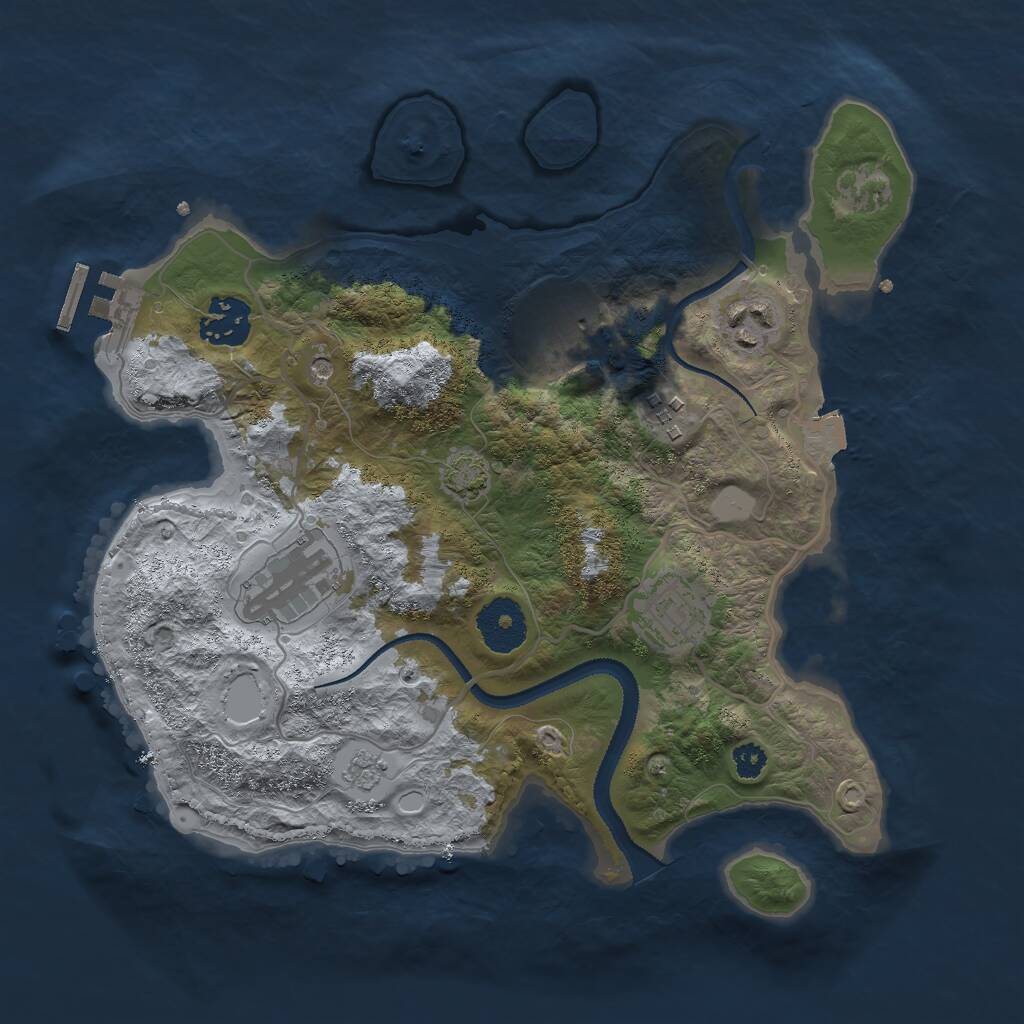 Rust Map: Procedural Map, Size: 3000, Seed: 481993, 11 Monuments
